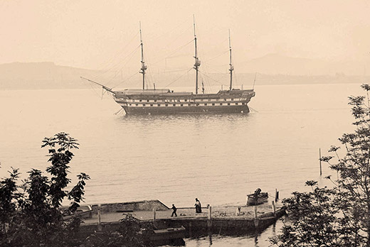 The Mars training ship on the Tay at Dundee (FMP)