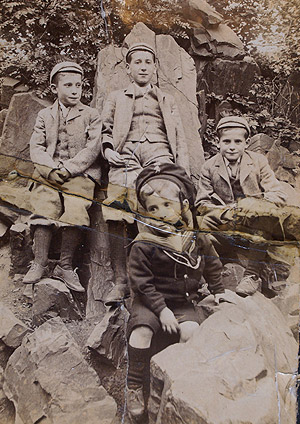 The Dundee Ewing boys, David, James and George, with Alexander front, c. 1892 (to be repaired)