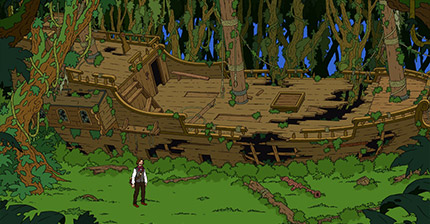shipwreck in the jungle