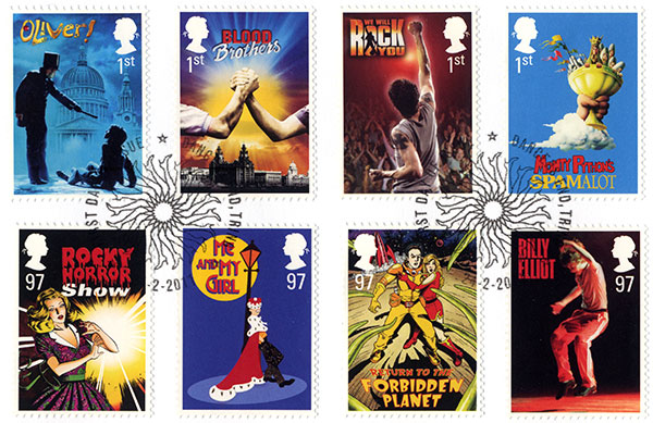 British Musicals stamp set 2011 from Royal Mail