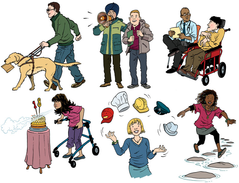 illustrations for an advice manual from Luton Council