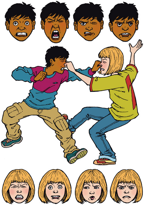 illustration for an article on aggression in children