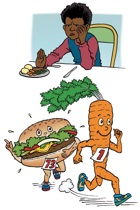 illustrations for an article on children and food