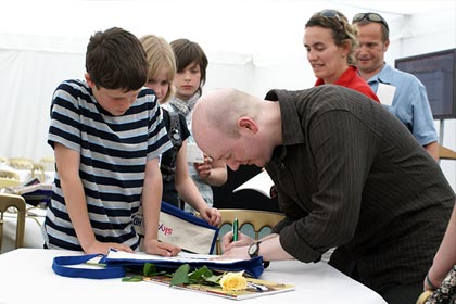 Signing at the Hay Festival