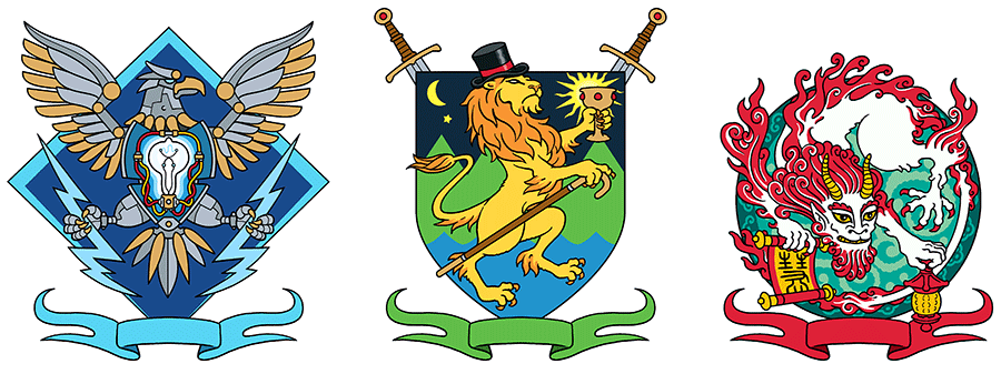 house crests for the Curious Expesition 2 computer game